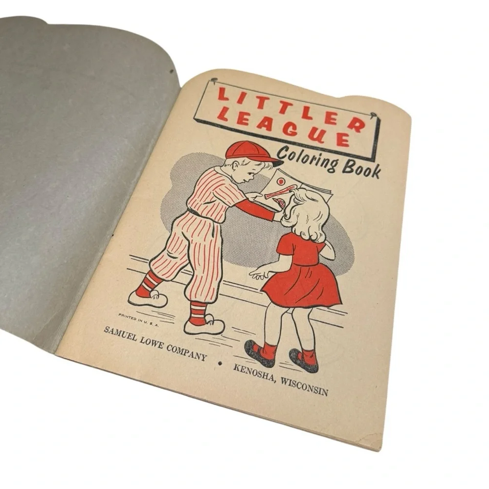 Vintage Littler League Coloring Book – Samuel Lowe Co. – 1950s Baseball